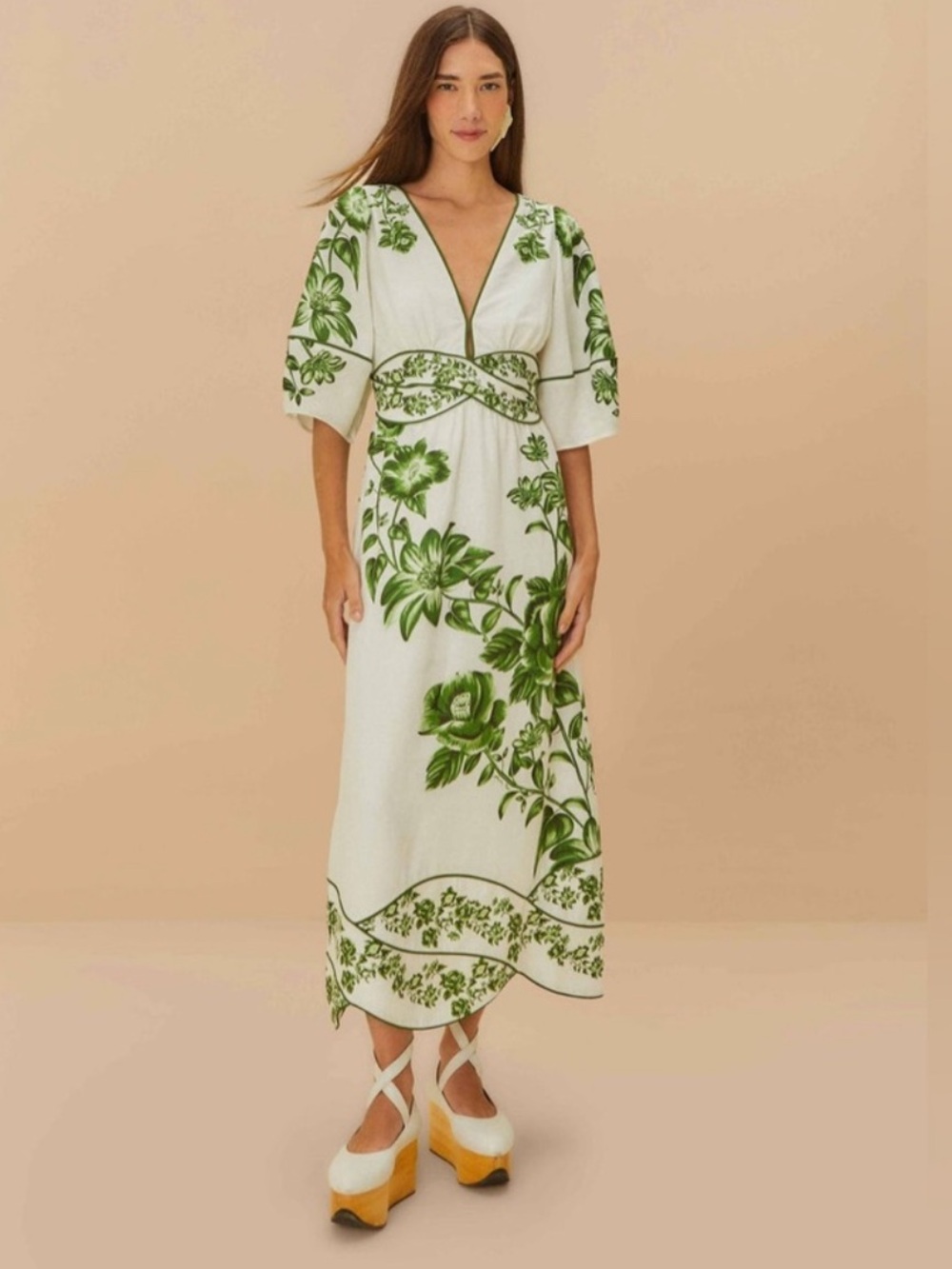 Farm Rio Floral Cascade Midi Dress - Picture 13 of 15